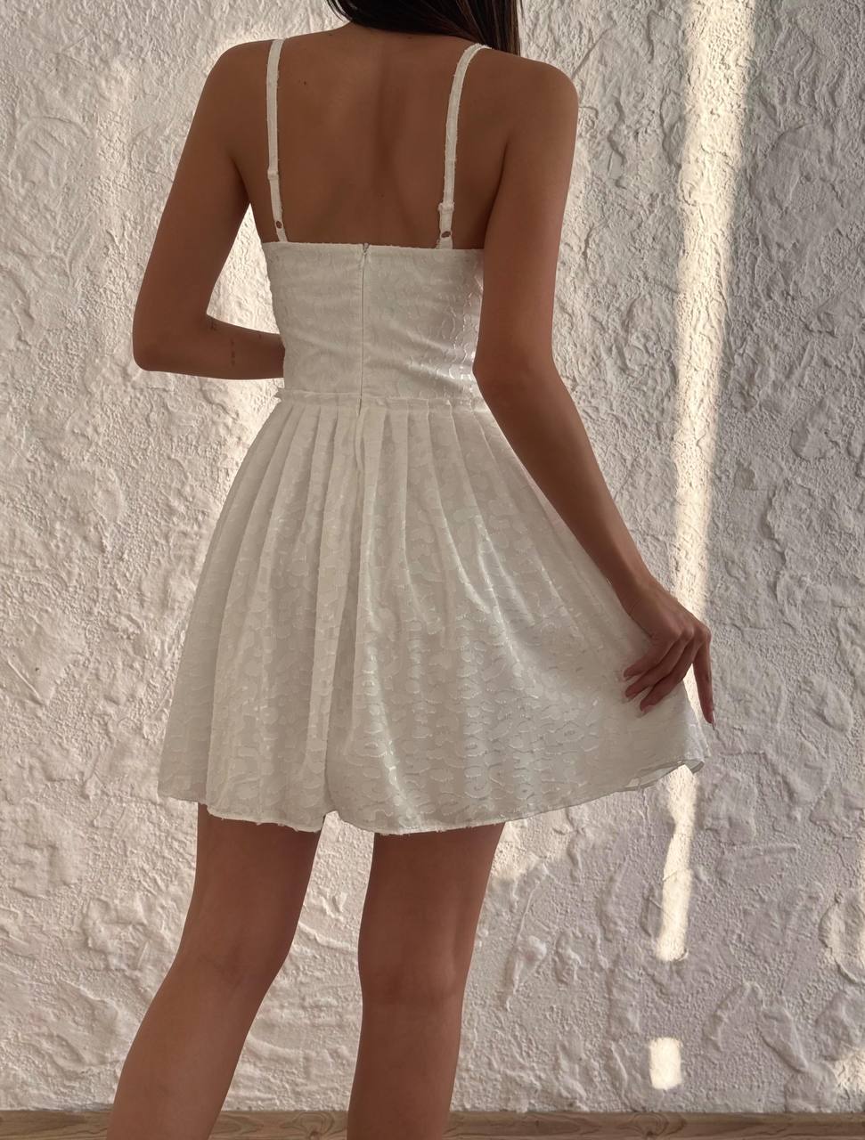 Balen Detaylı Mini Saten Elbise