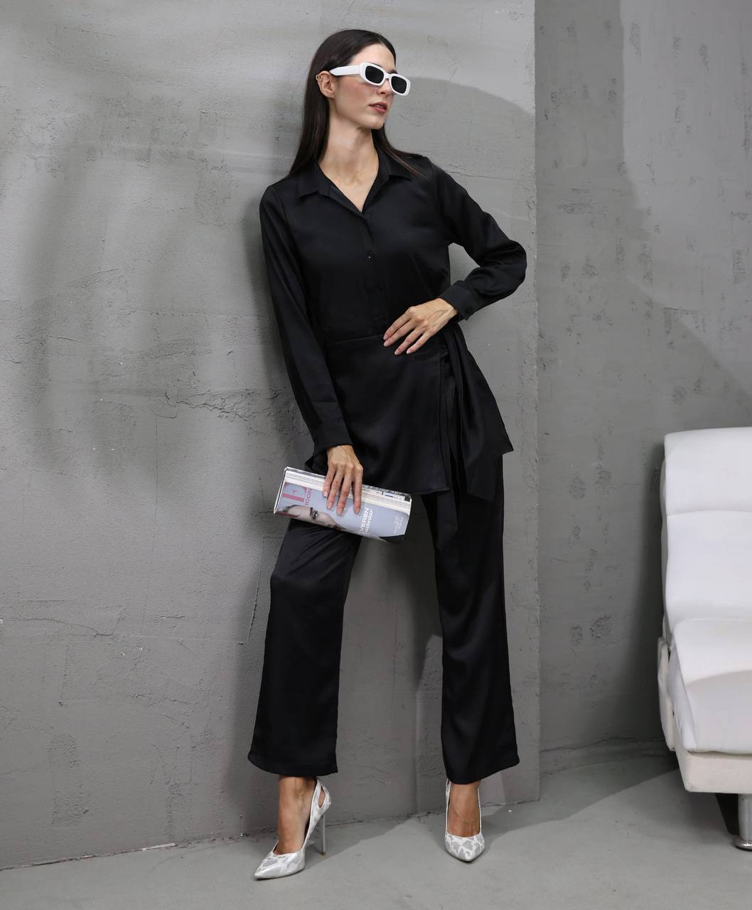 Oversize Düğmeli Kadın Takım