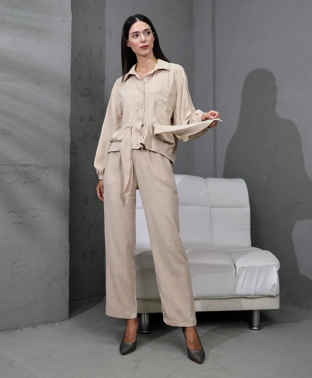 Düğmeli Oversize Takım
